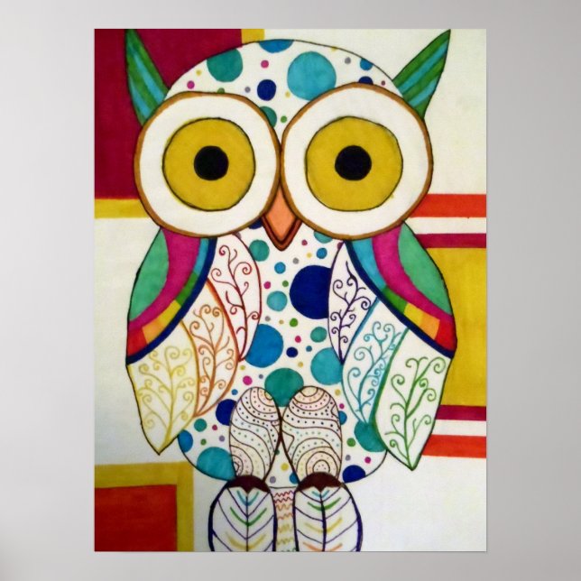 Affiche de hibou (Devant)