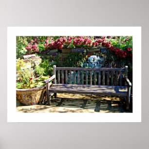 Affiche de jardin de banc public