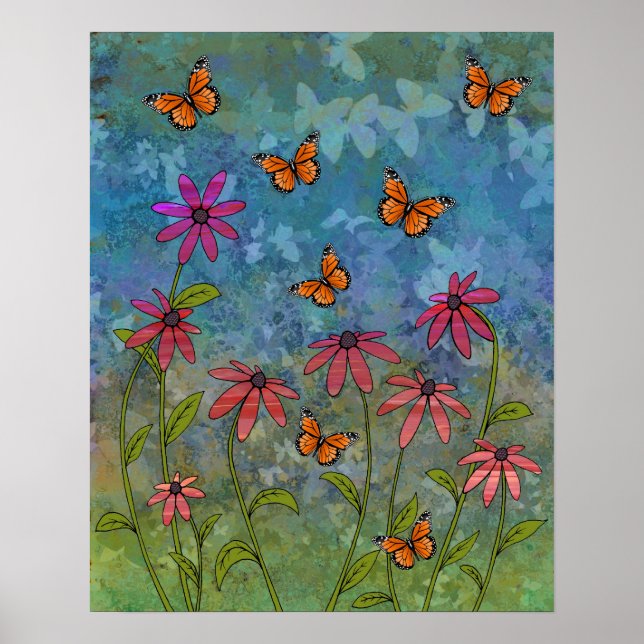 affiche de jardin papillon (Devant)