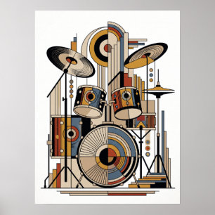 Affiche de jazz Art Déco géométrique