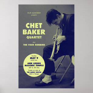 Affiche de jazz de Chet Baker - Jazz à Ann Arbor -
