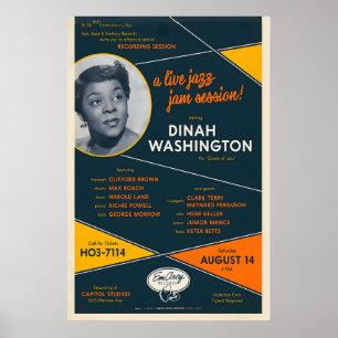 Affiche de jazz de Dinah Washington - Dinah Jams