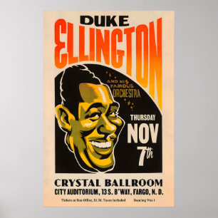 Affiche de jazz de Duke Ellington - Fargo, ND - 19