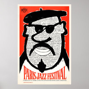 Affiche de jazz du festival de jazz de Paris 1964 