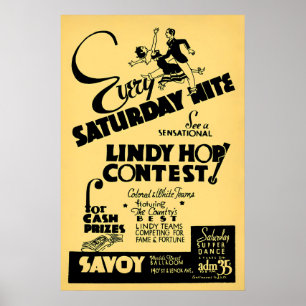 Affiche de jazz Savoy - Concours de Lindy Hop - Ha