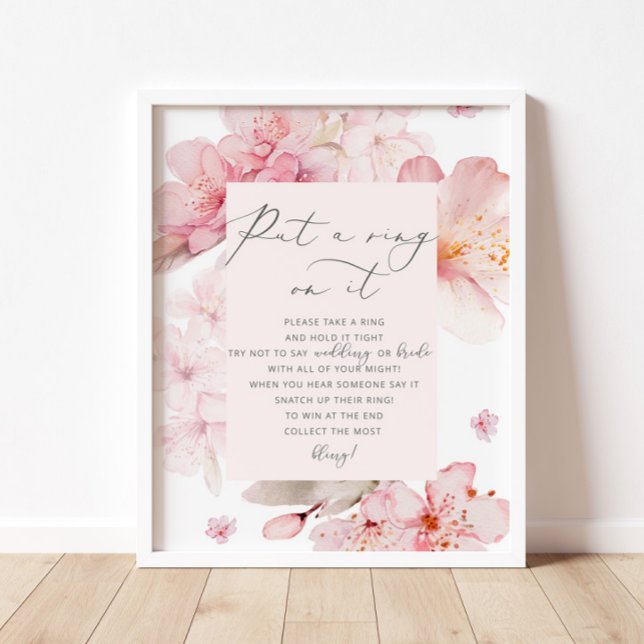 Affiche de jeu de cerisier en fleurs mettant une b (Créateur téléchargé)