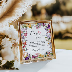 Affiche de jeu de chasse à l'anneau pour mariage f