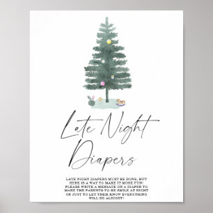 Affiche de jeu de couches de nuit d'hiver
