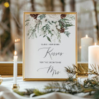 Affiche de jeu de douche nuptiale "Combien de bais