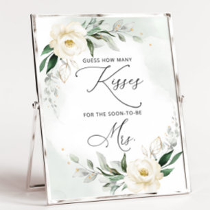 Affiche de jeu de douche nuptiale pour les baisers