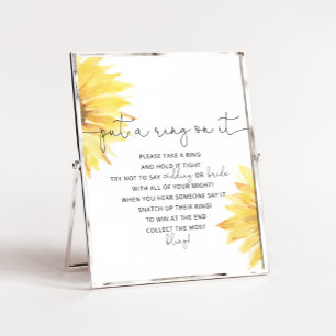 Affiche de jeu de tournesols mettez un anneau dess