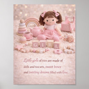 Affiche de jouet pour petite fille – Mignonne à de