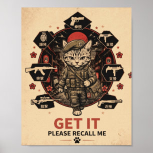 Affiche de joueur Soldat Tactique Chat S'il Vous P