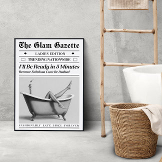 Affiche de journal pour salle de bain glamour | Fa