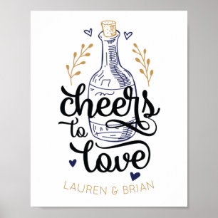 Affiche de la Baby Shower de Mariage 'Cheers to Lo
