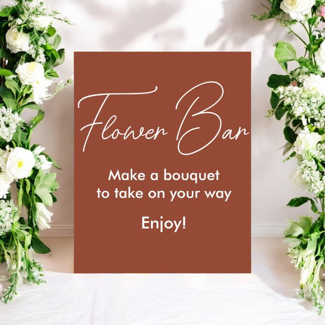 Affiche de la barre de fleurs marron blanc pour la (Créateur téléchargé)