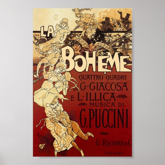 Affiche de La Boheme par Hohenstein (Devant)