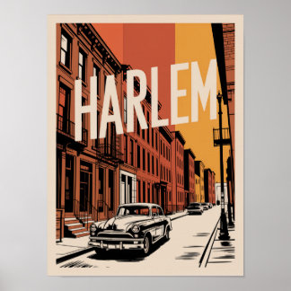 Affiche de la Brownstone de la voiture vintage de 
