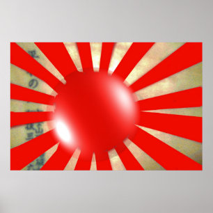 Affiche de la bulle du drapeau japonais
