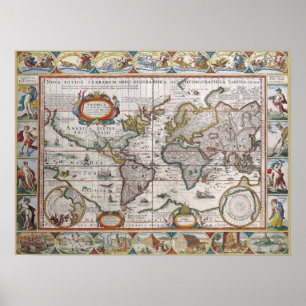 Affiche de la carte du monde antique