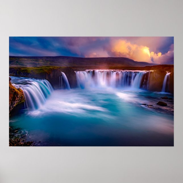 affiche de la cascade islandaise (Devant)