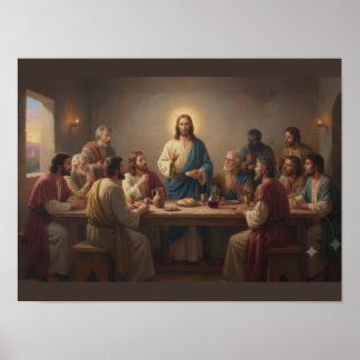 Affiche de la Cène – Jésus-Christ et disciple