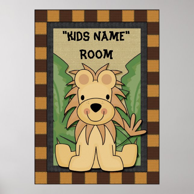 Affiche de la chambre du nom des enfants Lion (Devant)