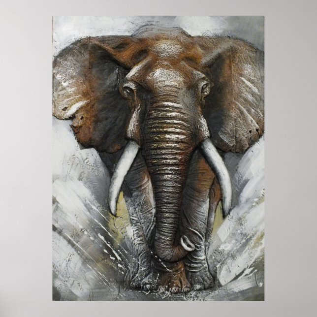 Affiche de la charge d'éléphant (Devant)