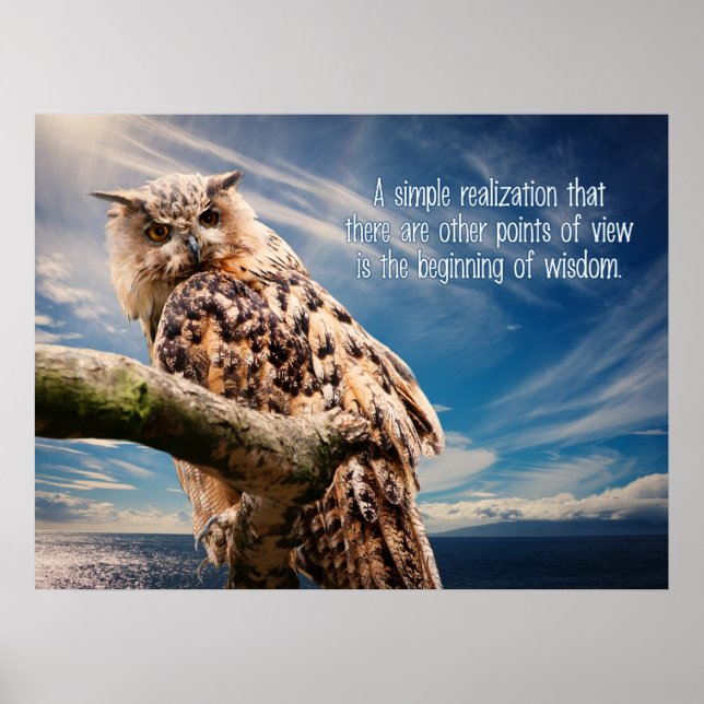 Affiche de la Chouette de citation de la sagesse (Devant)