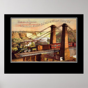 Affiche de la chute du Niagara et du pont suspendu