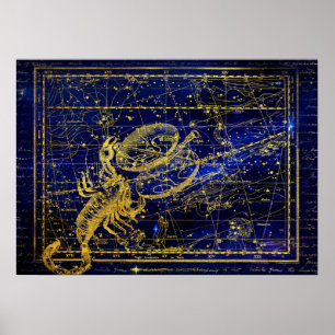 affiche de la constellation de scorpio