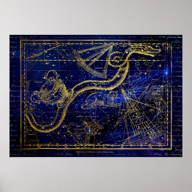affiche de la constellation du chat et du serpent (Devant)