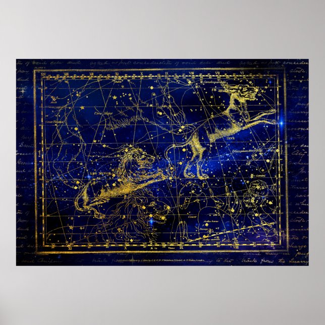 affiche de la constellation mineure leo (Devant)