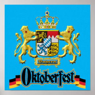 Affiche de la crête bavaroise d'Oktoberfest