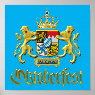 Affiche de la crête bavaroise d'Oktoberfest