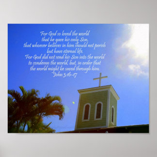 Affiche de la Croix de l'Église chrétienne avec la