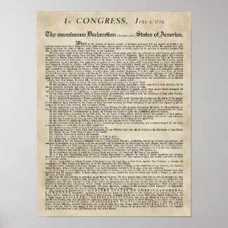 Affiche de la Déclaration d'indépendance
