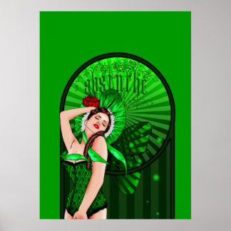 affiche de la fée verte victorienne absinthe