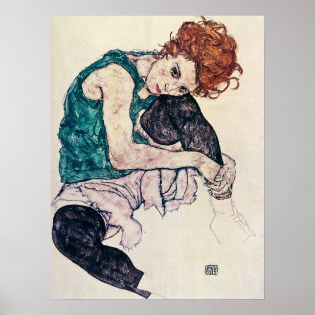 Affiche de la femme assise Egon Schiele (Devant)
