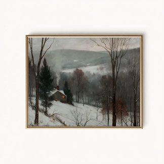 Affiche de la Ferme en Pierre Creuse enneigée