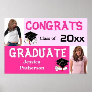 Affiche de la fête de graduation Ajouter photo ros