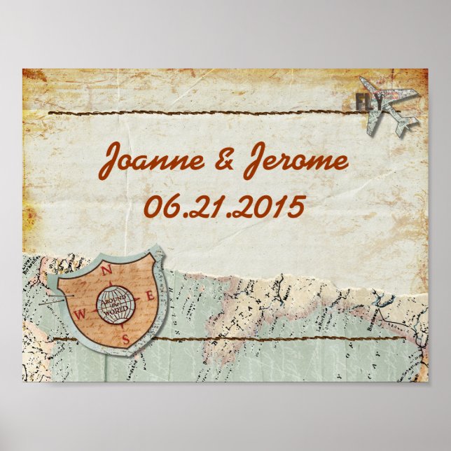 Affiche de la fête de la carte de voyage (Devant)