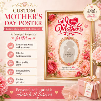 Affiche de la fête des mères avec photo et texte m