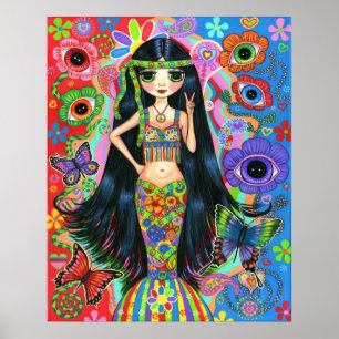 Affiche de la fille hippie Mermaid