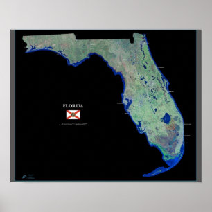Affiche de la Floride vue de l'espace par satellit