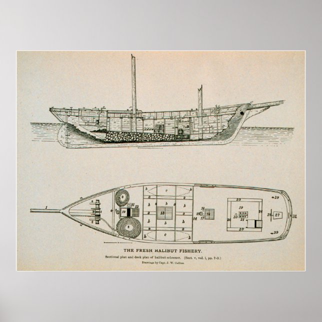 Affiche de la goélette Halibut (Devant)