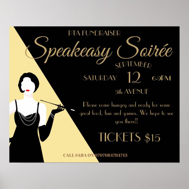 Affiche de la Great Gatsby 1920 Flapper Party (Devant)