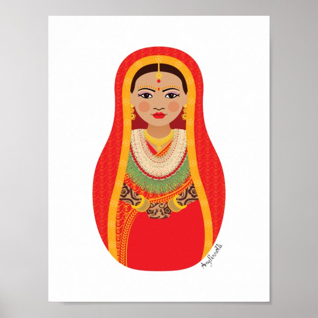 Affiche de la mariée népalaise Matryoshka (Devant)