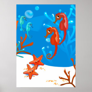 Affiche de la mer aquatique Hippocampe étoile de m