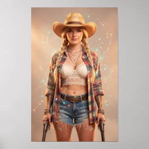 Affiche de la muse western étoilée de puissance tr